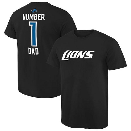 NFL Men's Detroit Lions Pro Line Black Number 1 Dad T-Shirt